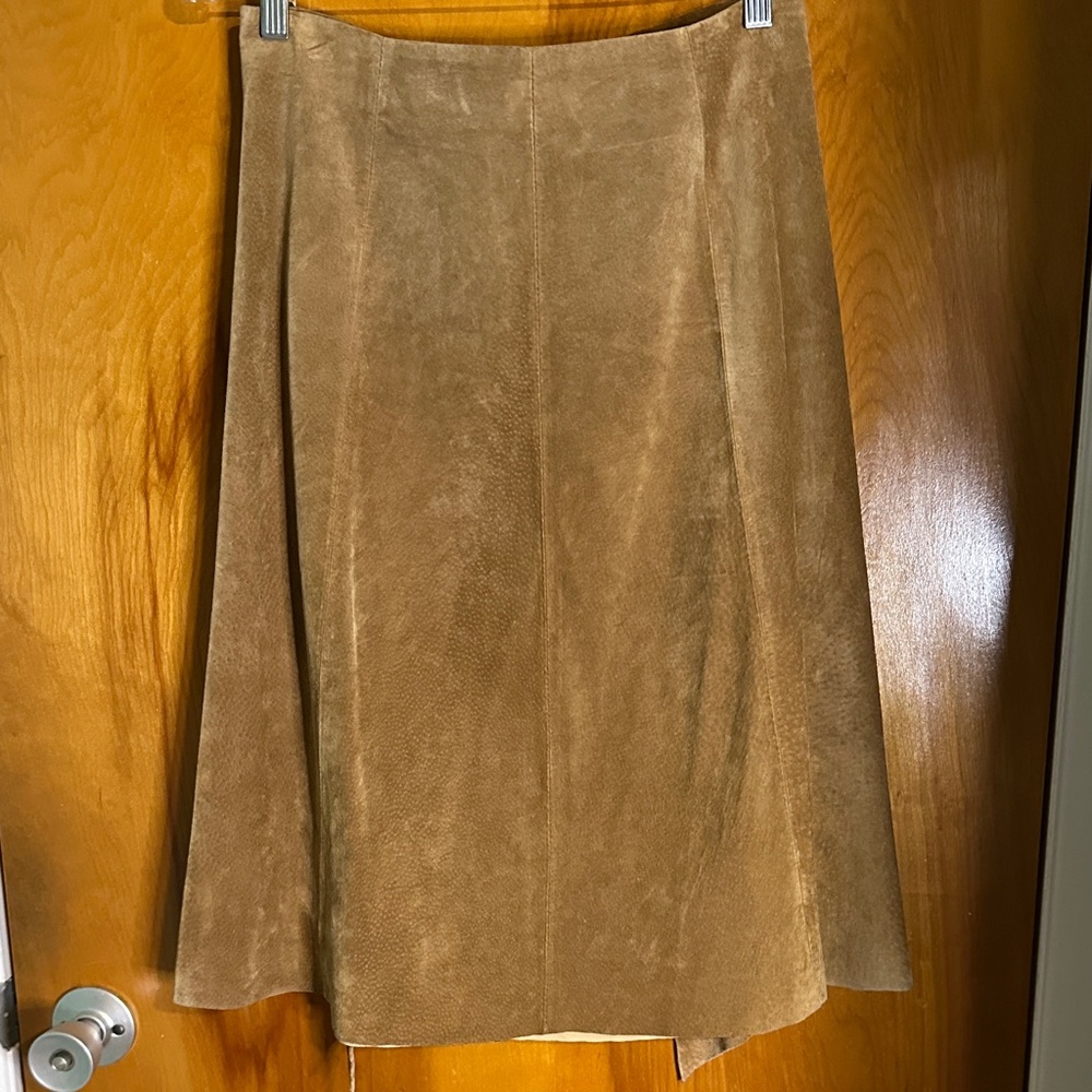 Arden B Tan Suede A-Line Skirt